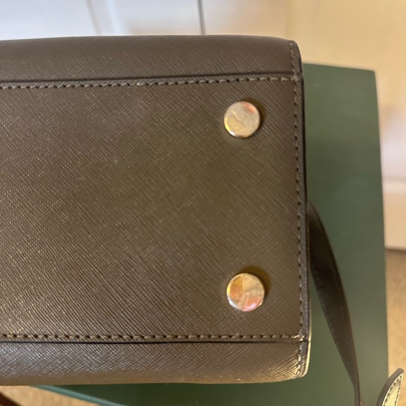 Michael Kors Carmen Small Olive Color-Block Saffiano Leather Satchel - Picture 9 of 13